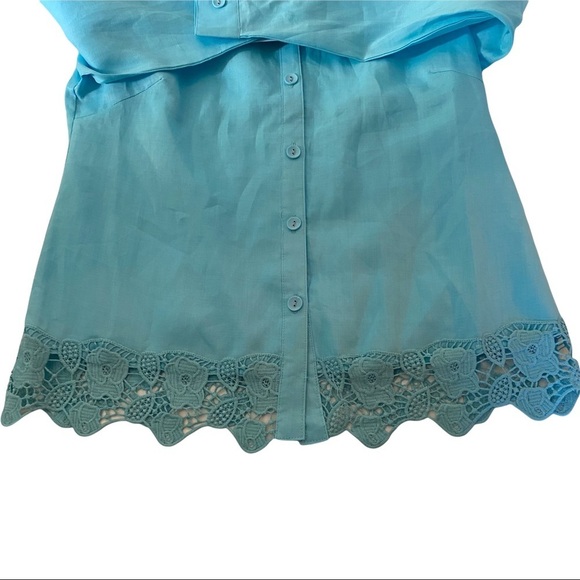 EY Especially Yours 100% Linen Blue Pant Suit Sm - Picture 7 of 12